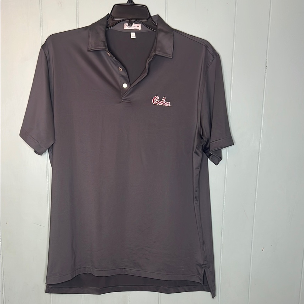 Peter Millar Gray Classic Polo Shirt with Moisture-Wicking Fabric